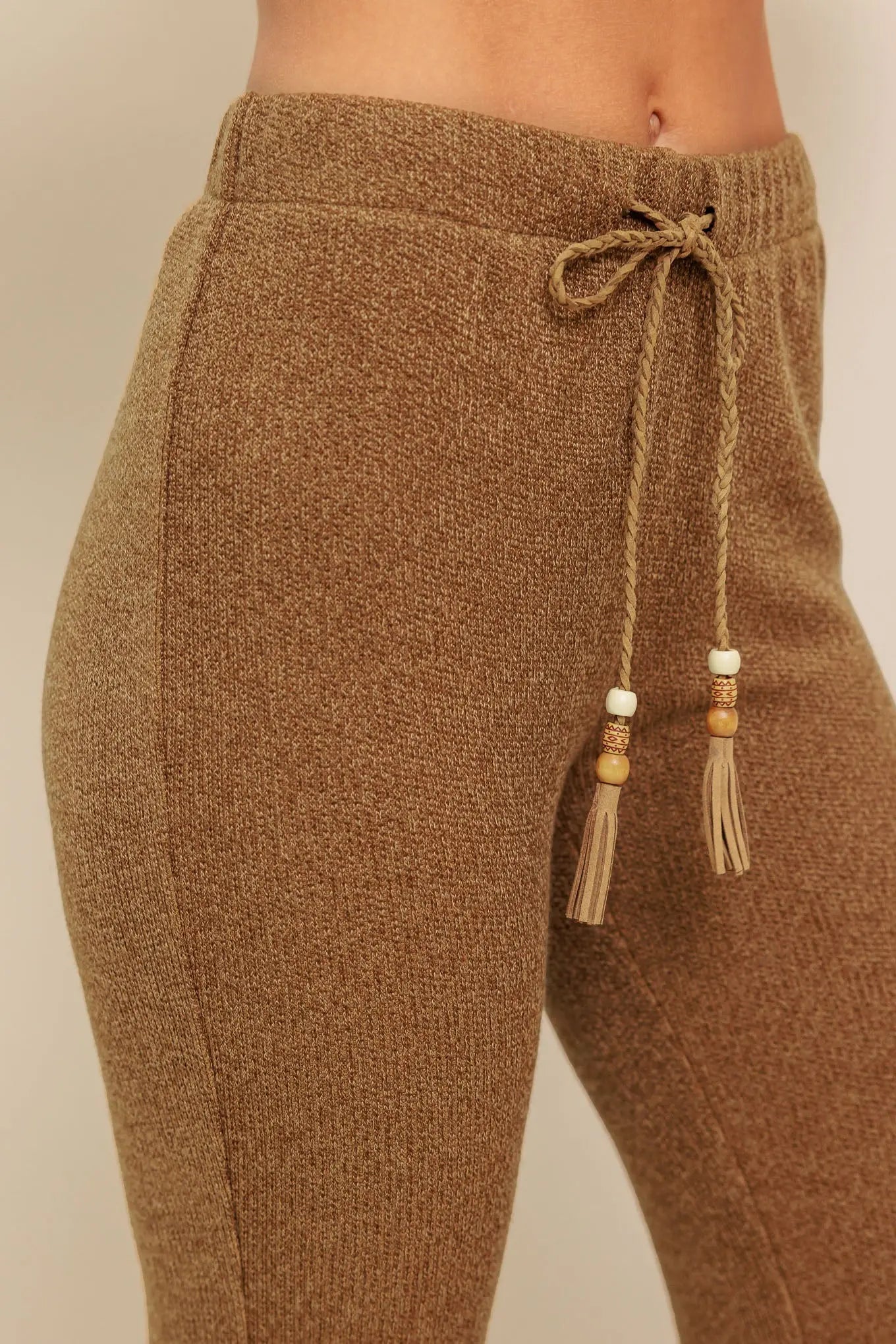 FLARE TOUCH SOLID KNIT PANTS Flying Tomato