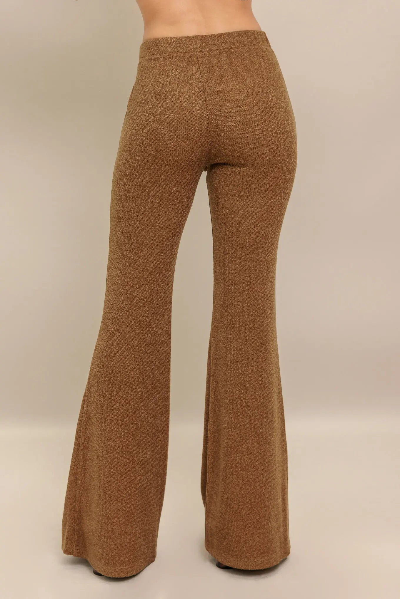 FLARE TOUCH SOLID KNIT PANTS Flying Tomato