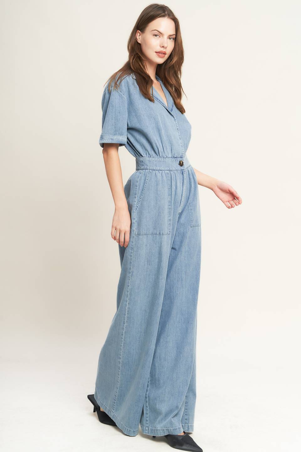 QUIET LUXURY LIGHTWEIGHT DENIM JUMPSUIT Flying Tomato