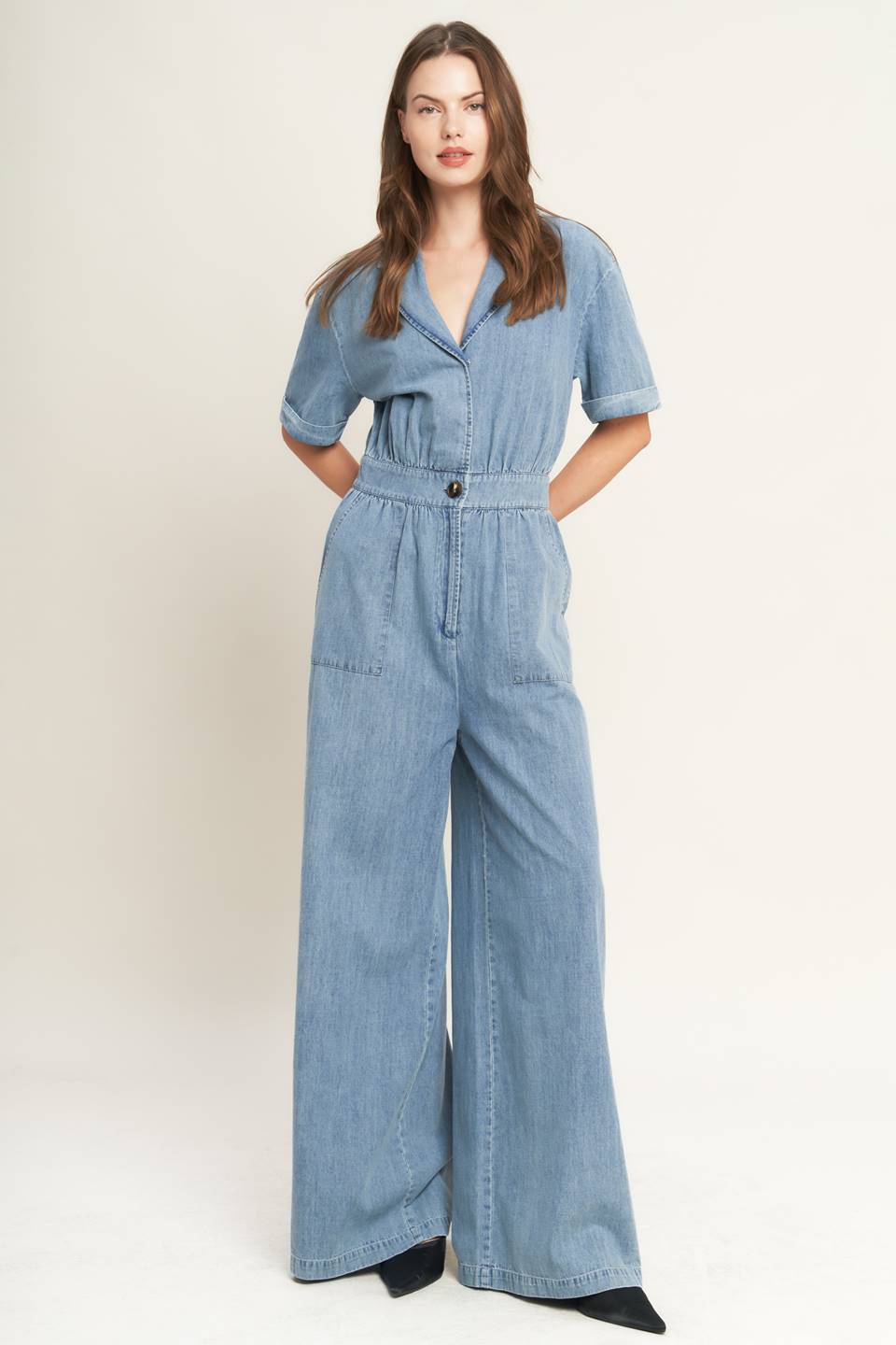 QUIET LUXURY LIGHTWEIGHT DENIM JUMPSUIT Flying Tomato