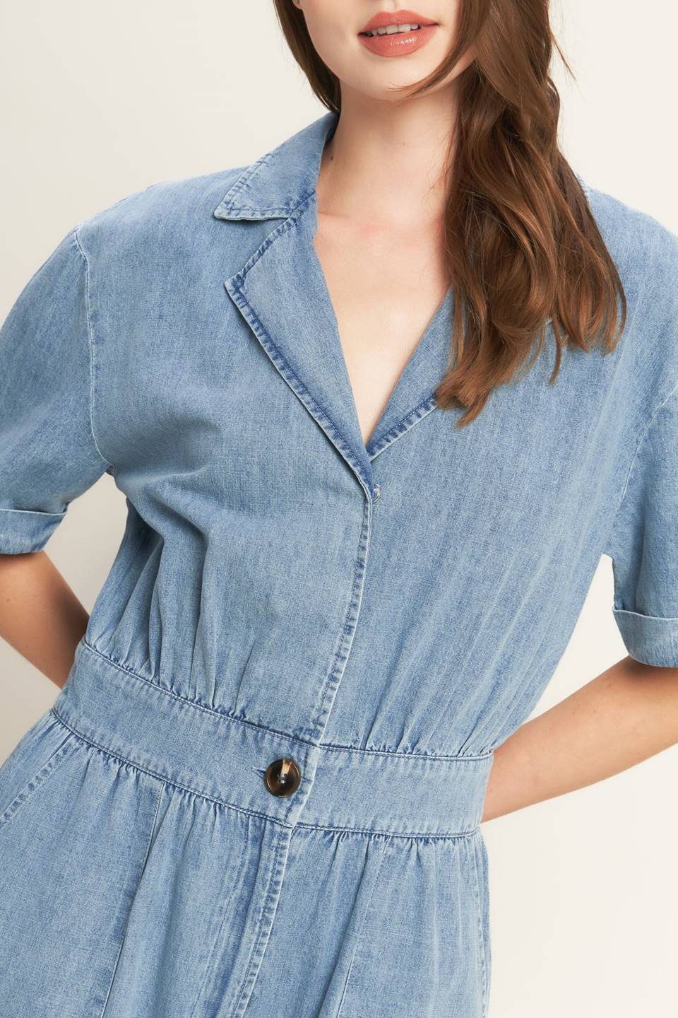 QUIET LUXURY LIGHTWEIGHT DENIM JUMPSUIT Flying Tomato
