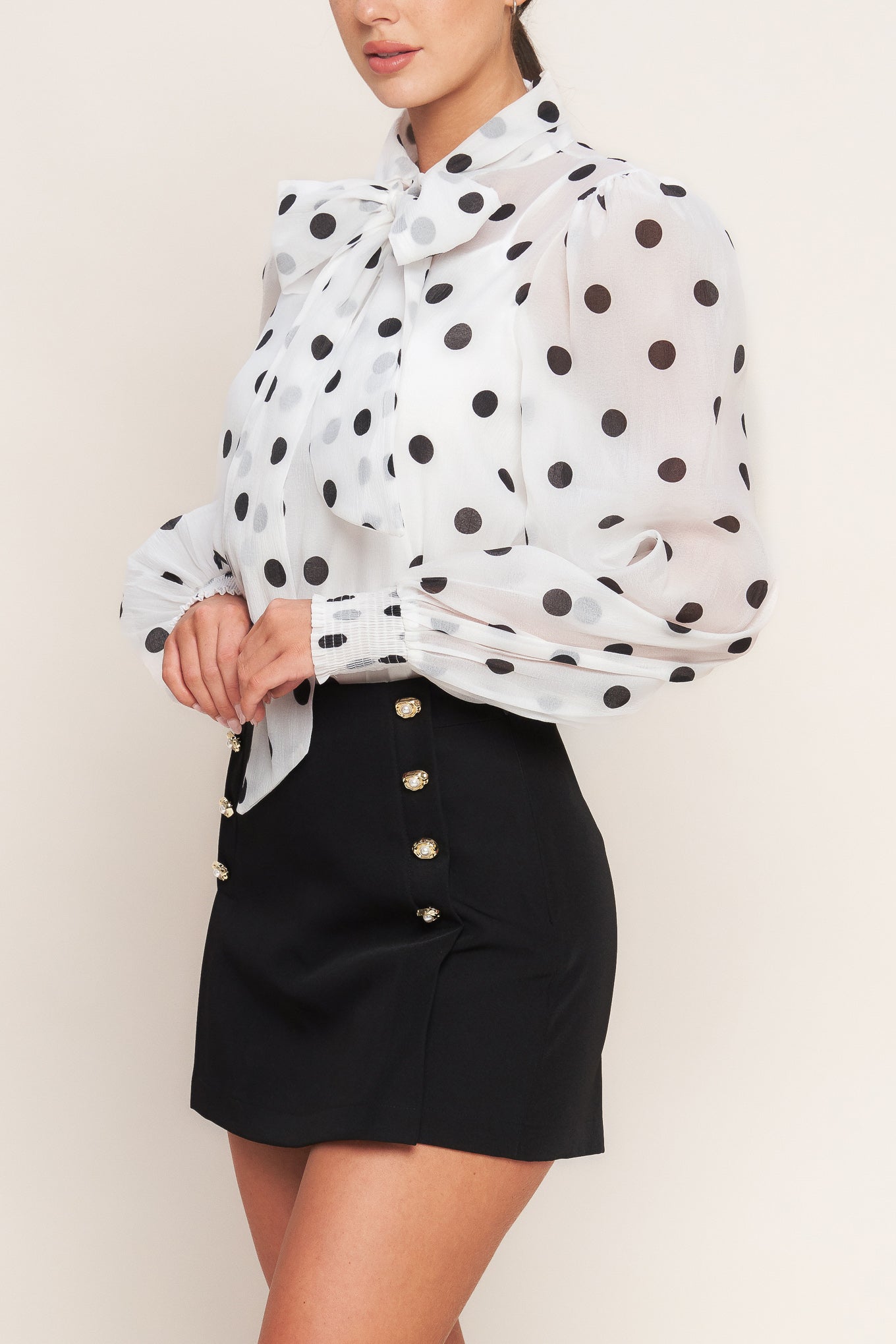 Paris Sergeant Woven Skort Double Button Down Detail Flying Tomato