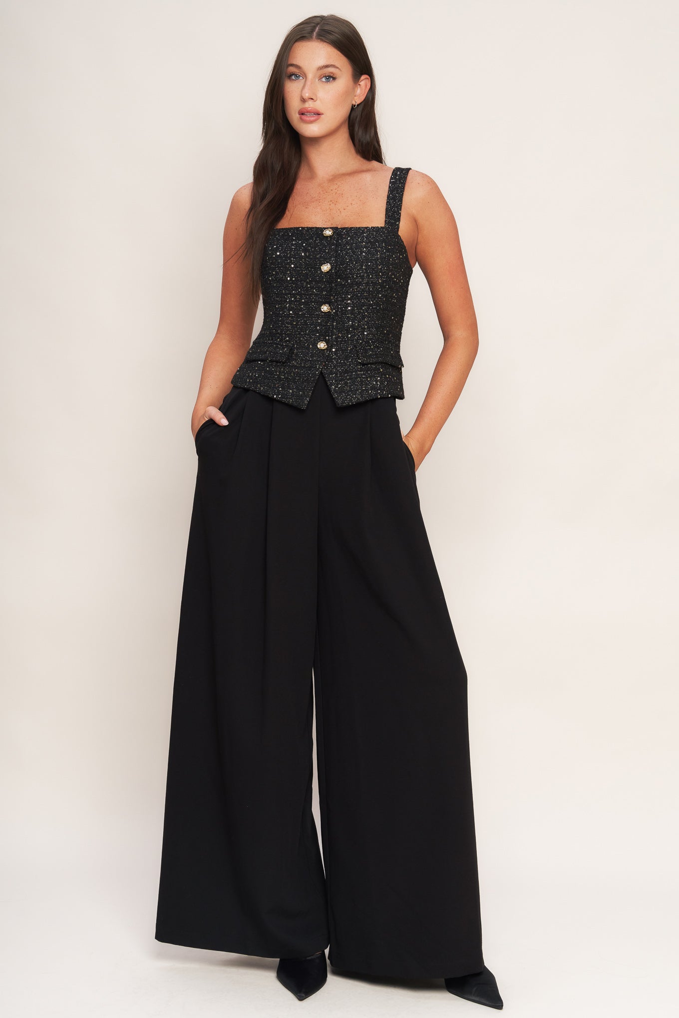 MIDNIGHT PARISIENNE WOVEN JUMPSUIT Flying Tomato
