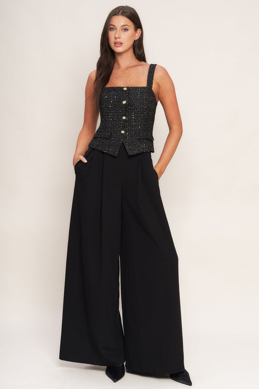 MIDNIGHT PARISIENNE WOVEN JUMPSUIT Flying Tomato