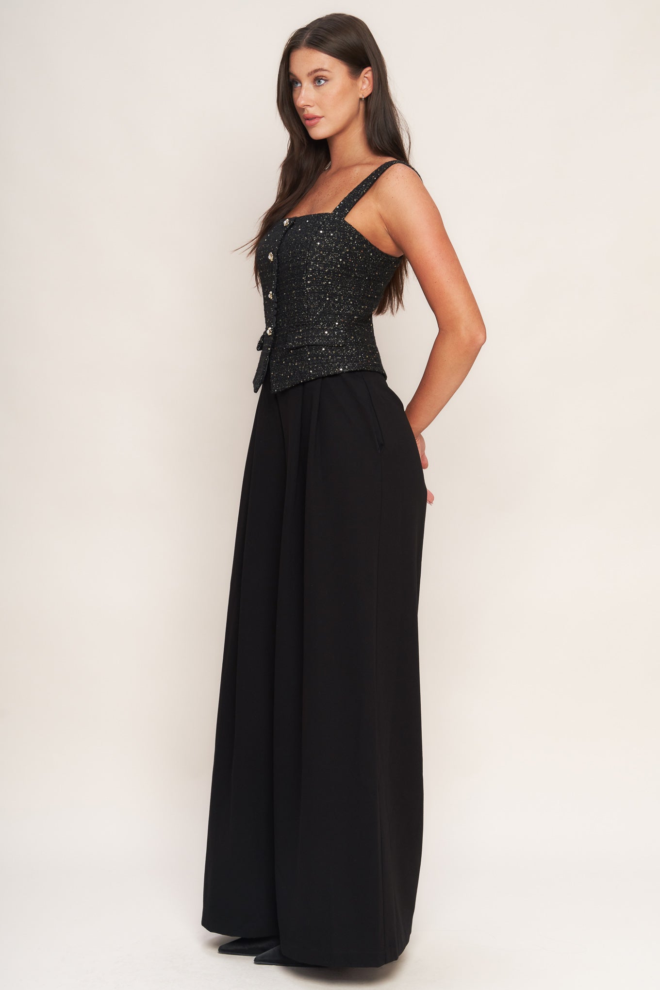 MIDNIGHT PARISIENNE WOVEN JUMPSUIT Flying Tomato