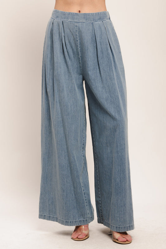 RELAXED DRAPE LIGHTWEIGHT DENIM PANTS Flying Tomato
