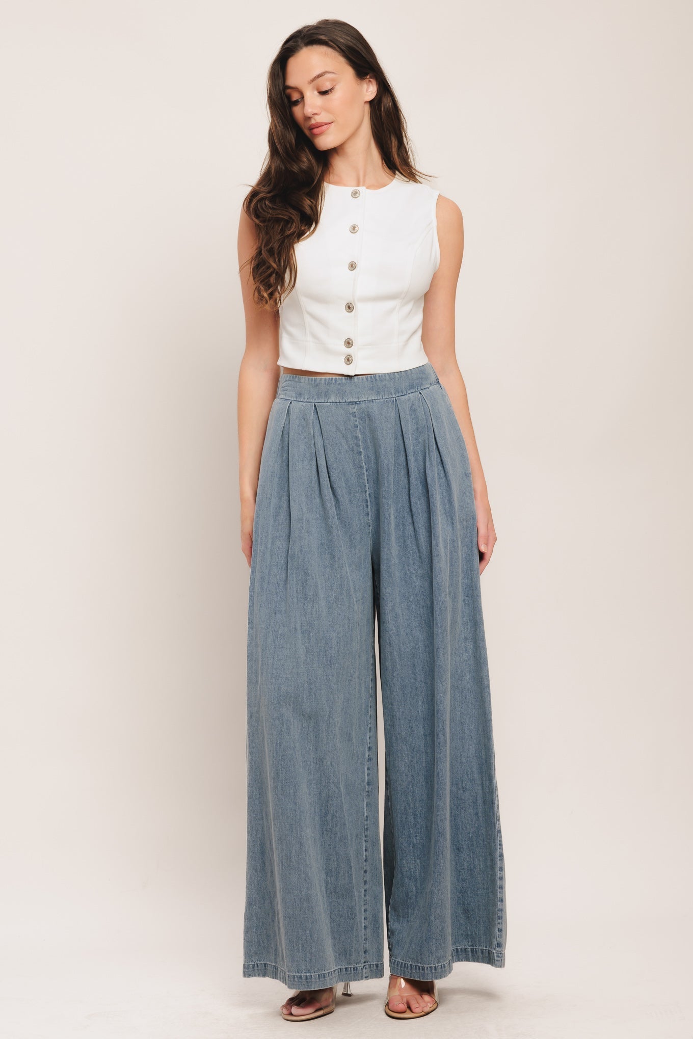 RELAXED DRAPE LIGHTWEIGHT DENIM PANTS Flying Tomato