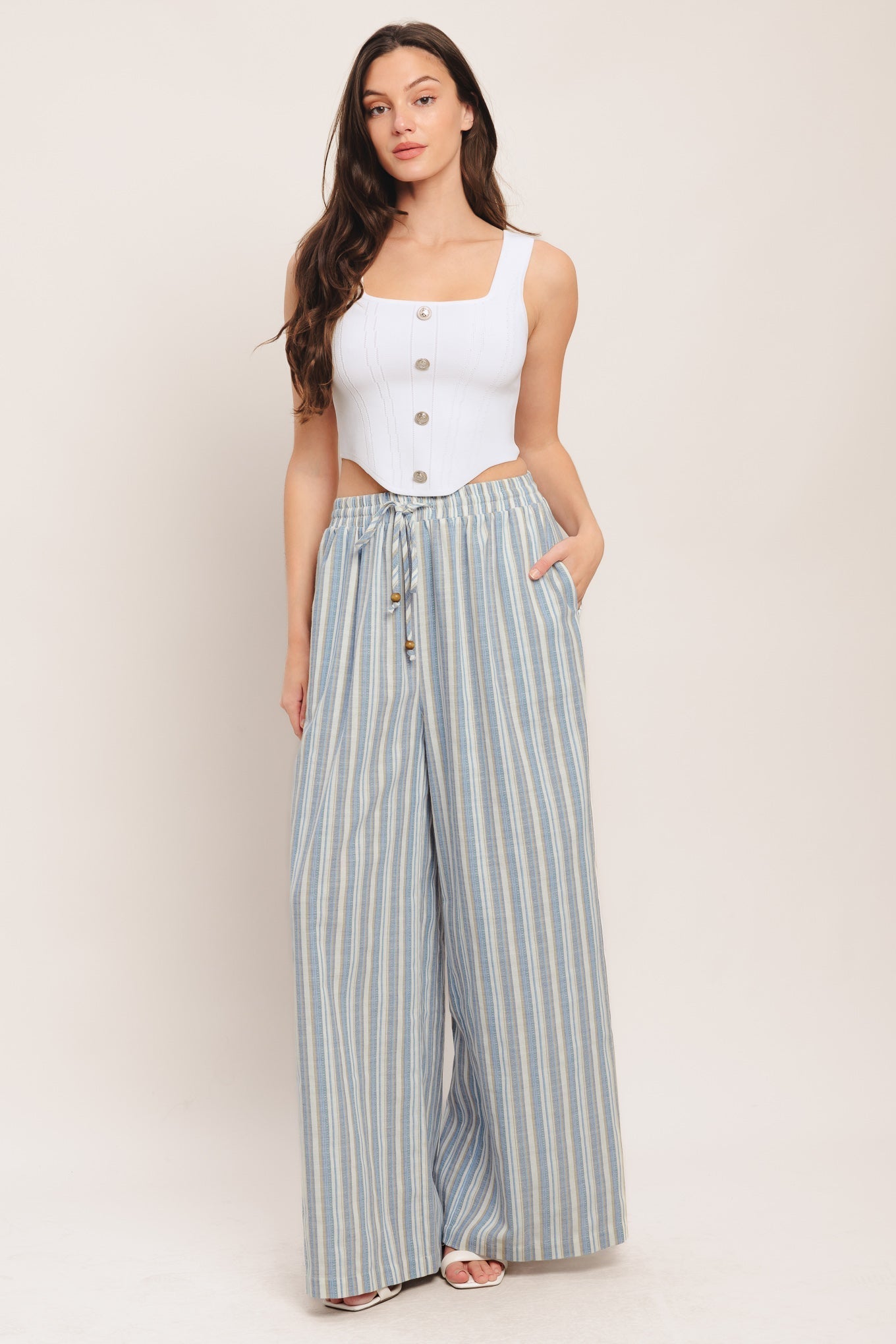 COASTAL DAY STRIP WOVEN PANTS Flying Tomato
