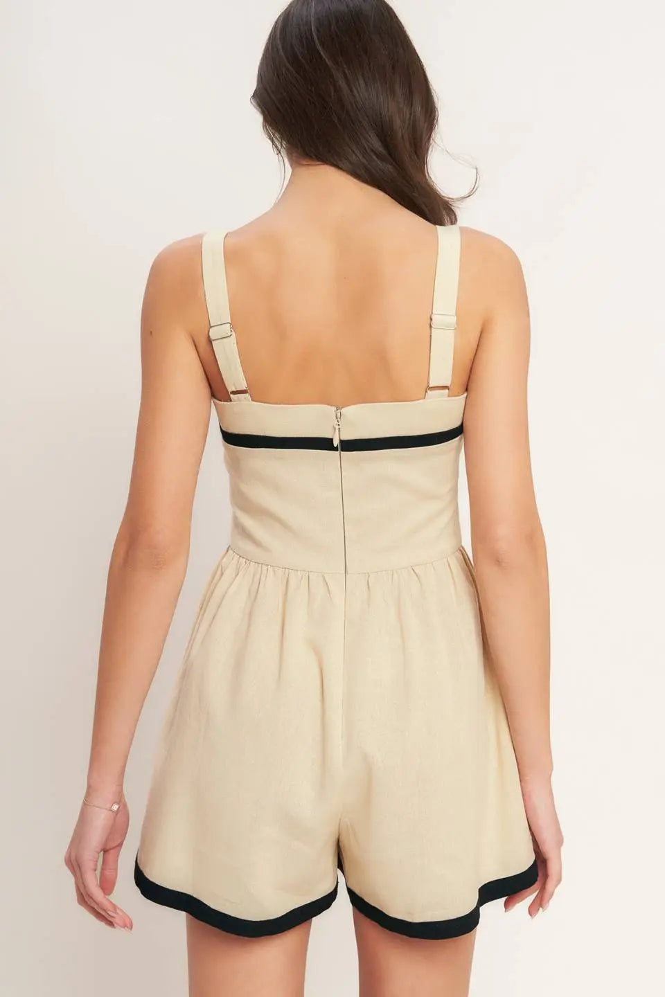 LOVELY LINE WOVEN ROMPER Flying Tomato