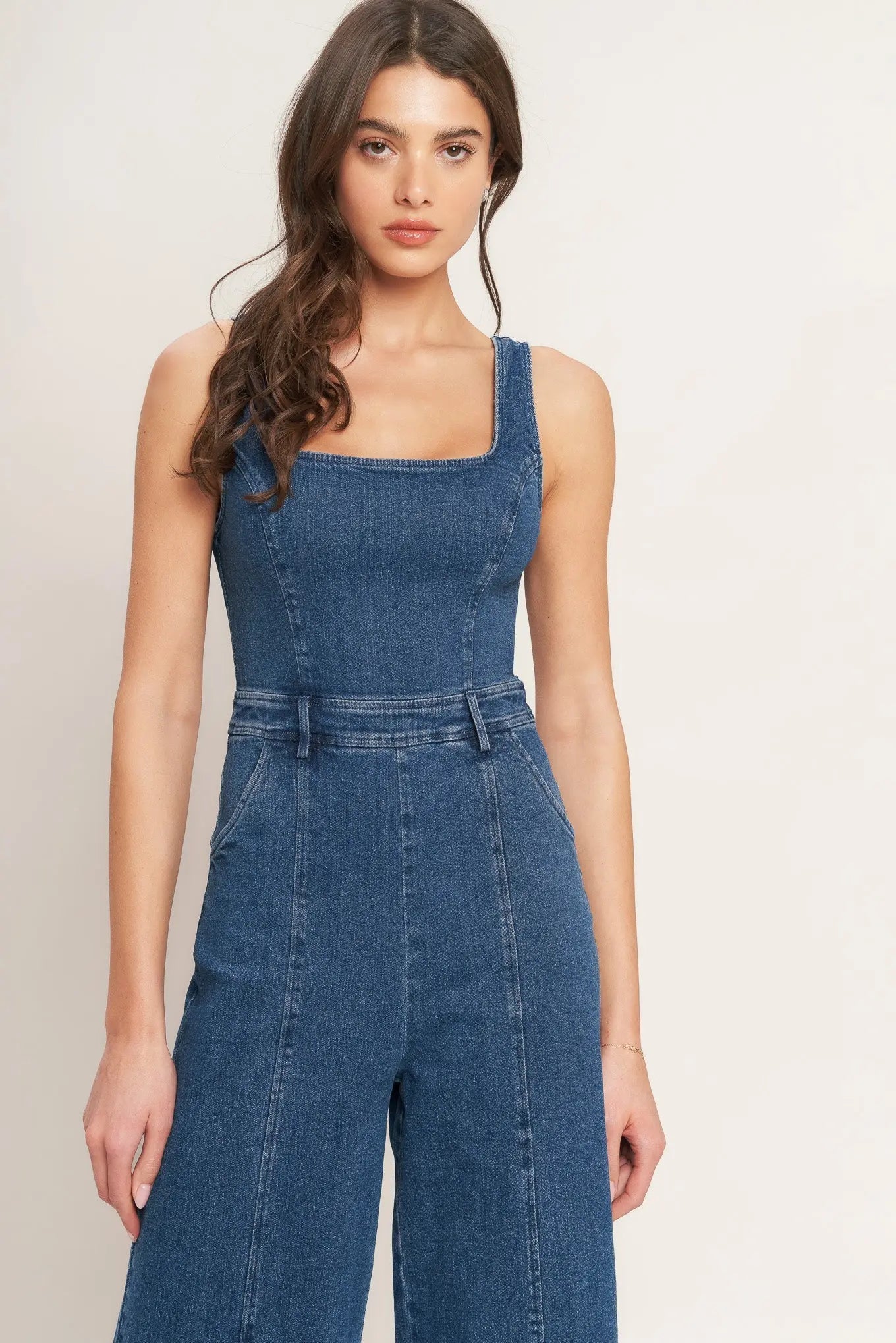 DESK TO DINNER READY DENIM JUMPSUIT Flying Tomato