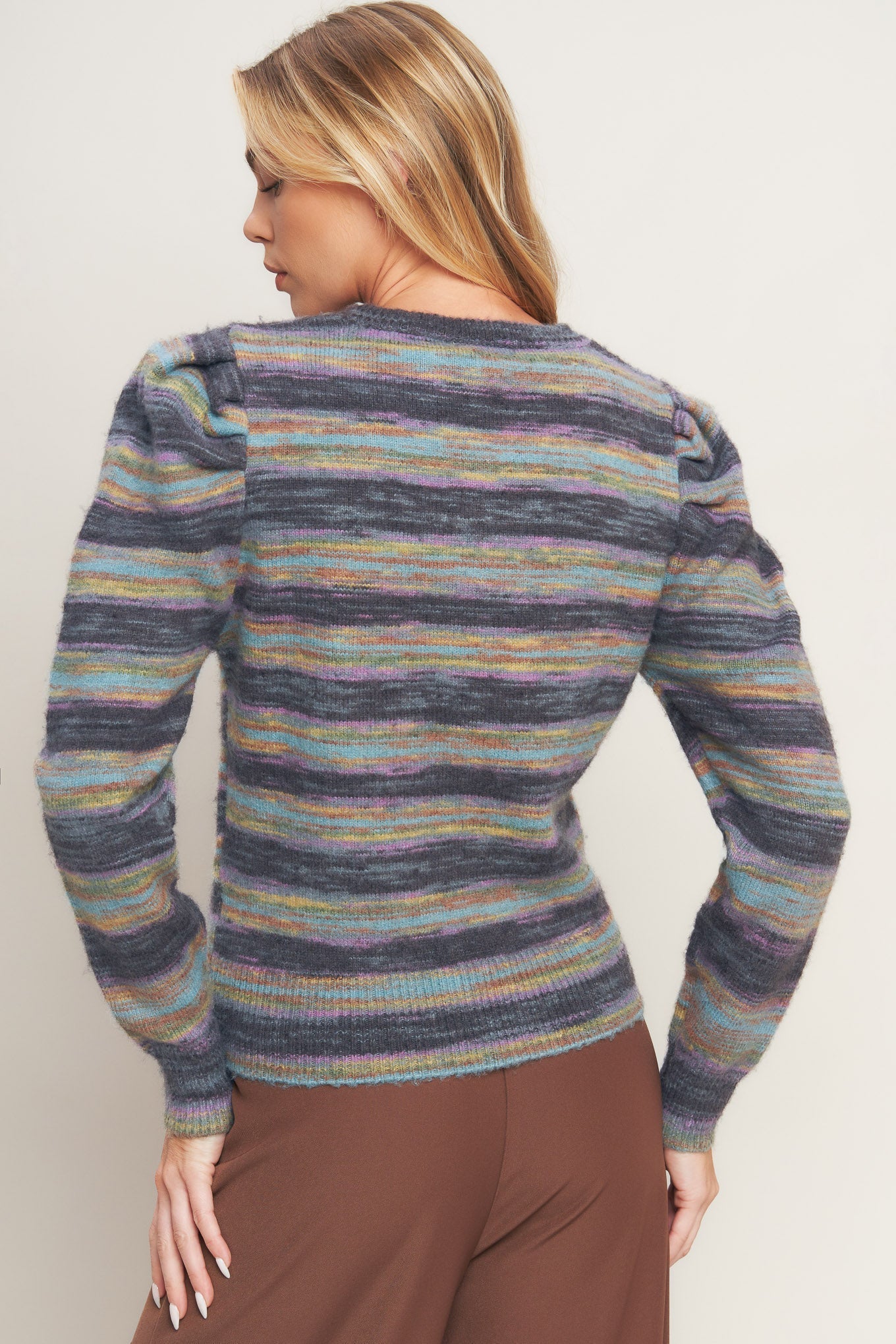 Deluxe Desire Sweater Top Textured High Neck Elegance Flying Tomato
