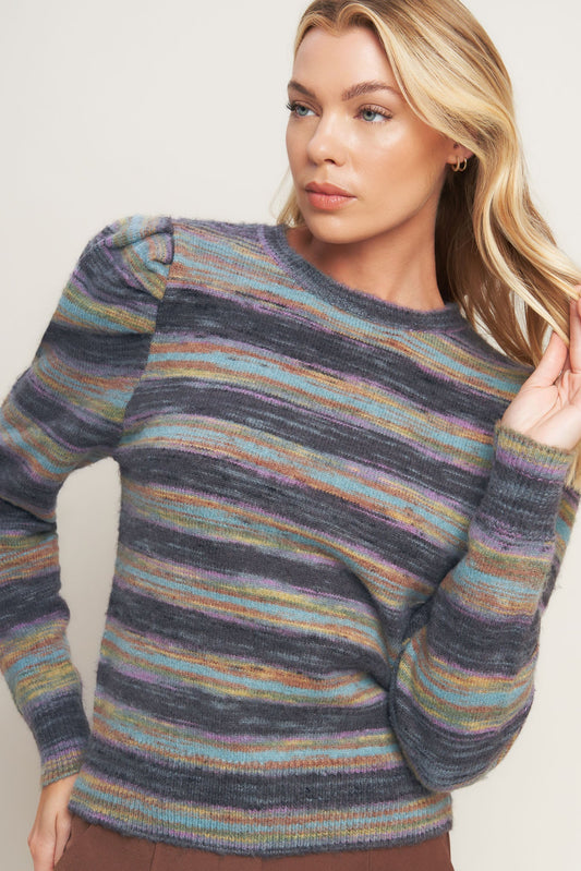 Deluxe Desire Sweater Top Textured High Neck Elegance Flying Tomato
