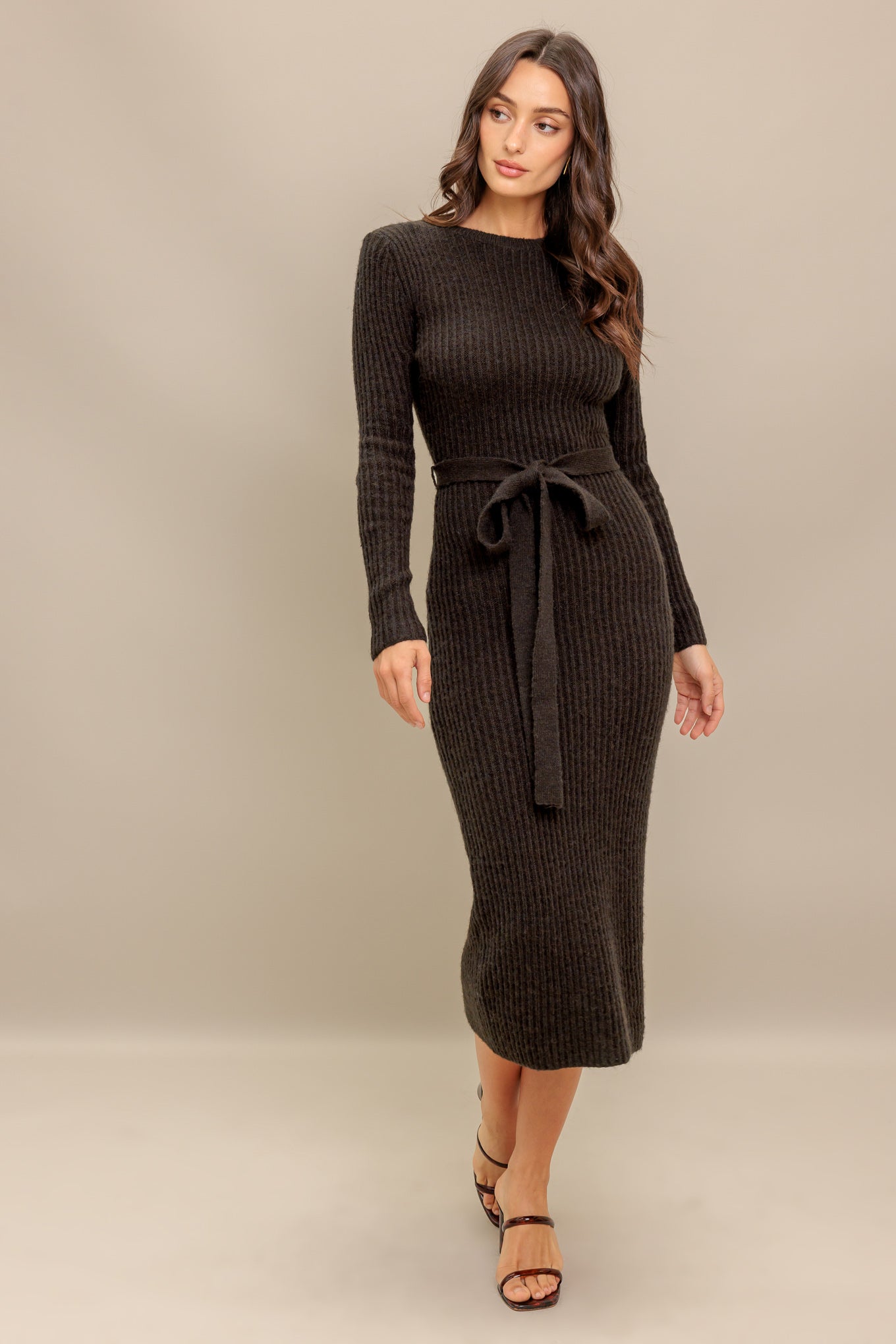 BE GOOD TO ME SWEATER MIDI DRESS Flying Tomato