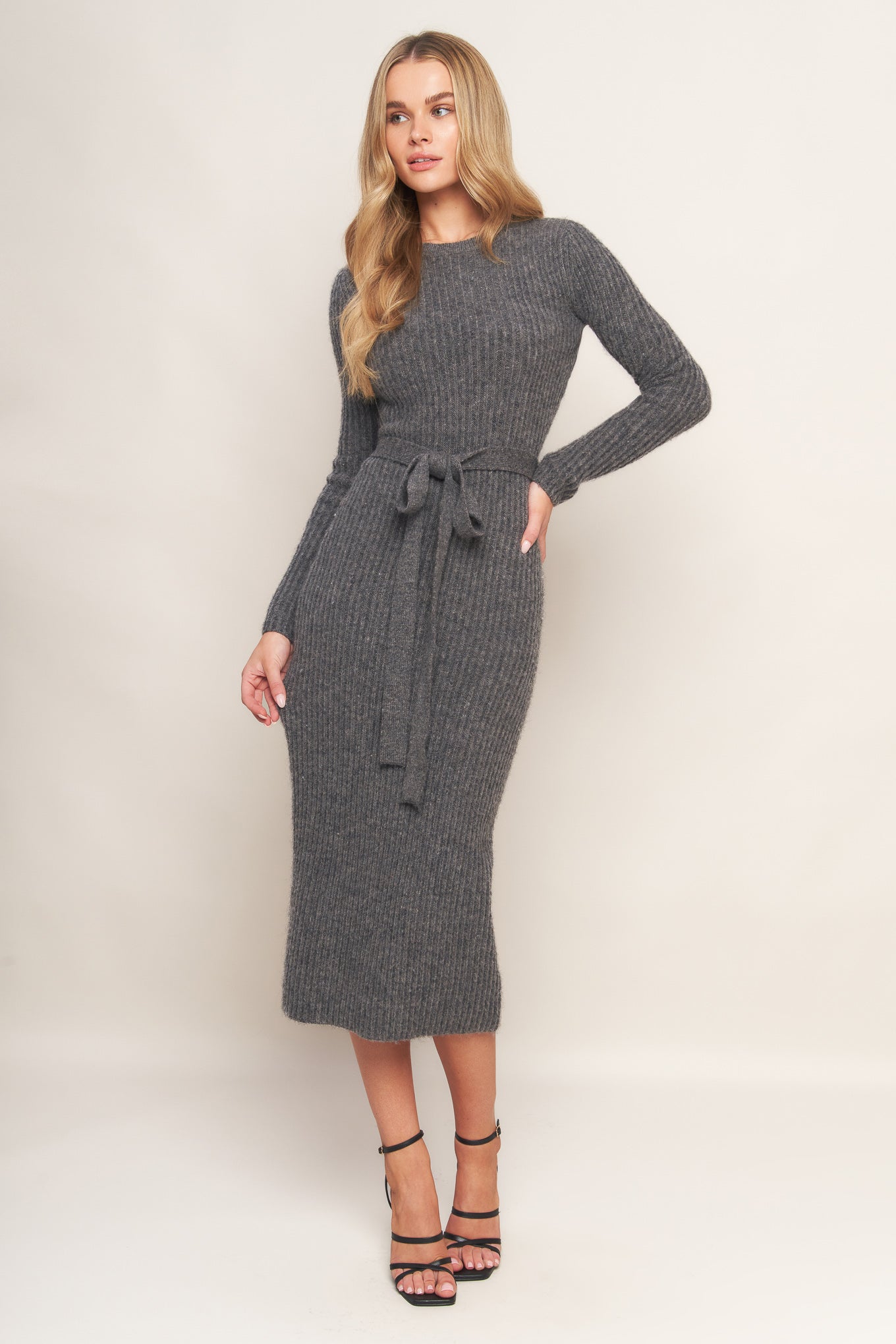 BE GOOD TO ME SWEATER MIDI DRESS Flying Tomato