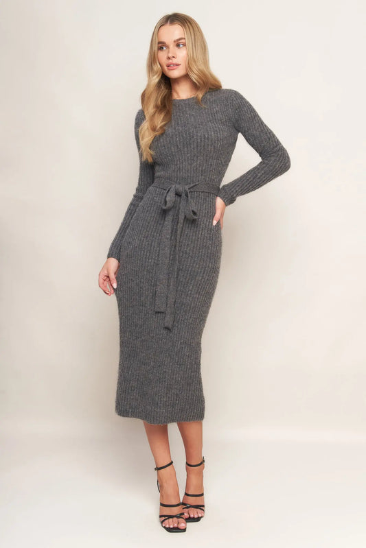 BE GOOD TO ME SWEATER MIDI DRESS Flying Tomato