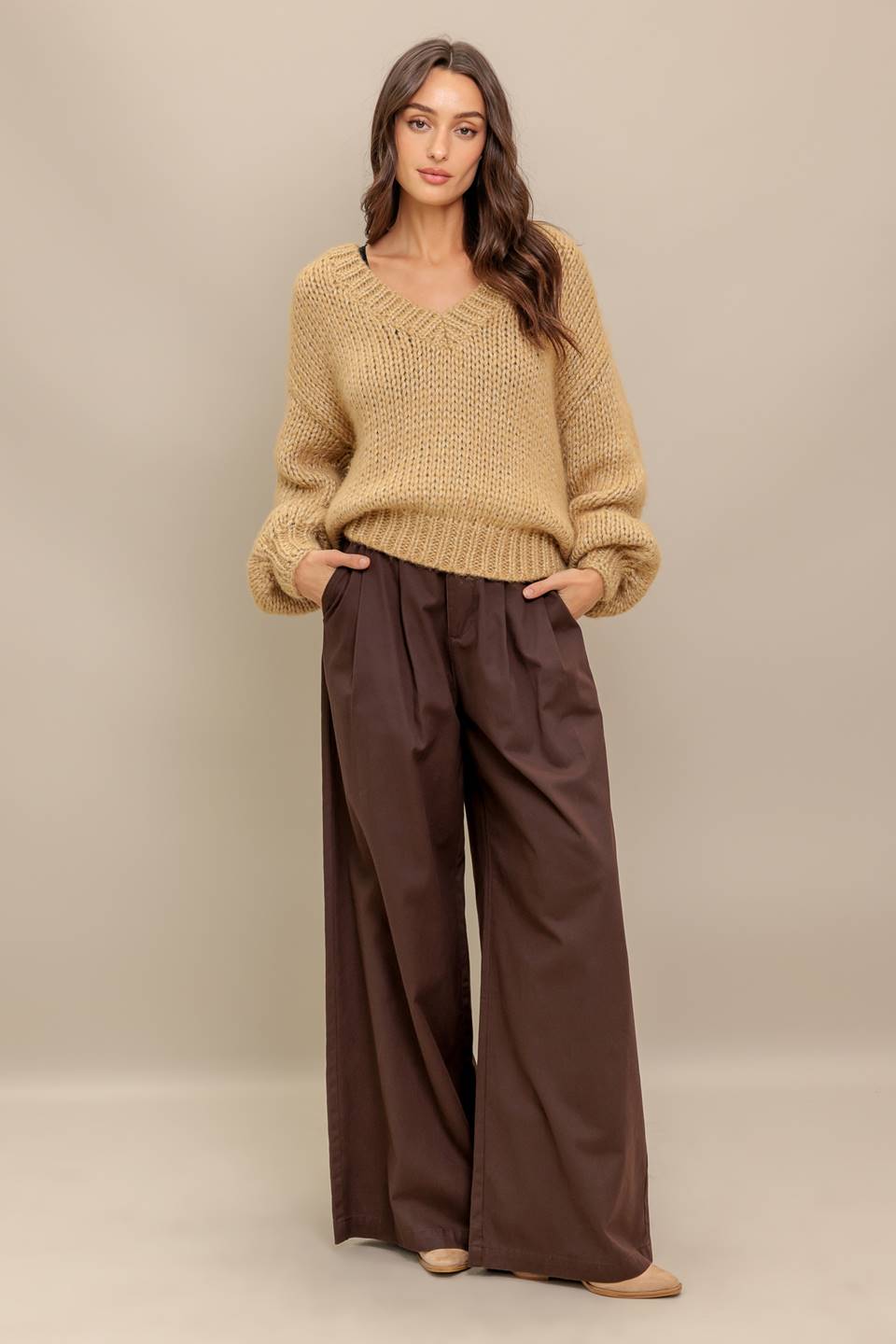 EARTHY TOUCH SWEATER KNIT TOP Flying Tomato