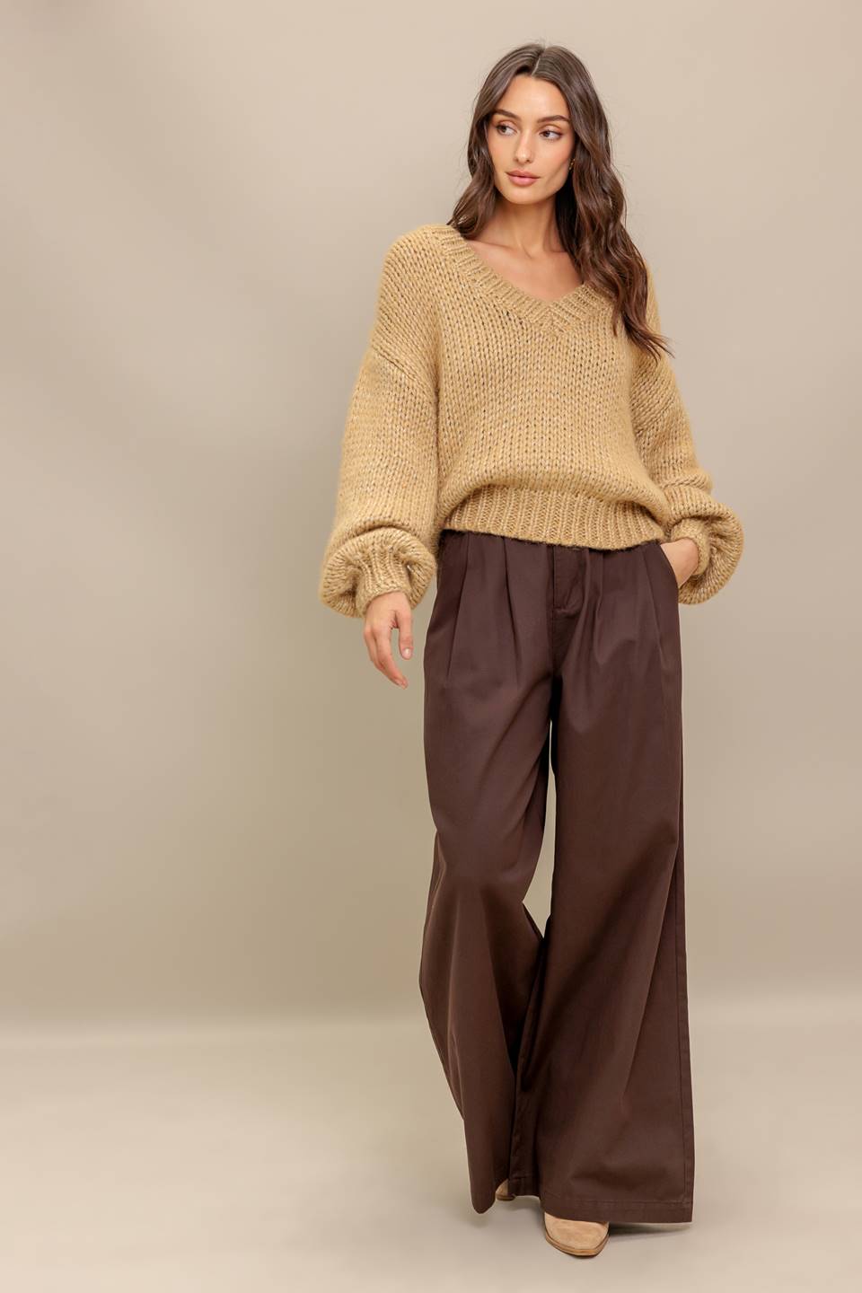 EARTHY TOUCH SWEATER KNIT TOP Flying Tomato