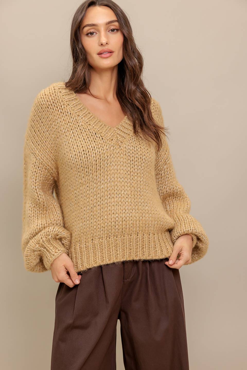 EARTHY TOUCH SWEATER KNIT TOP Flying Tomato