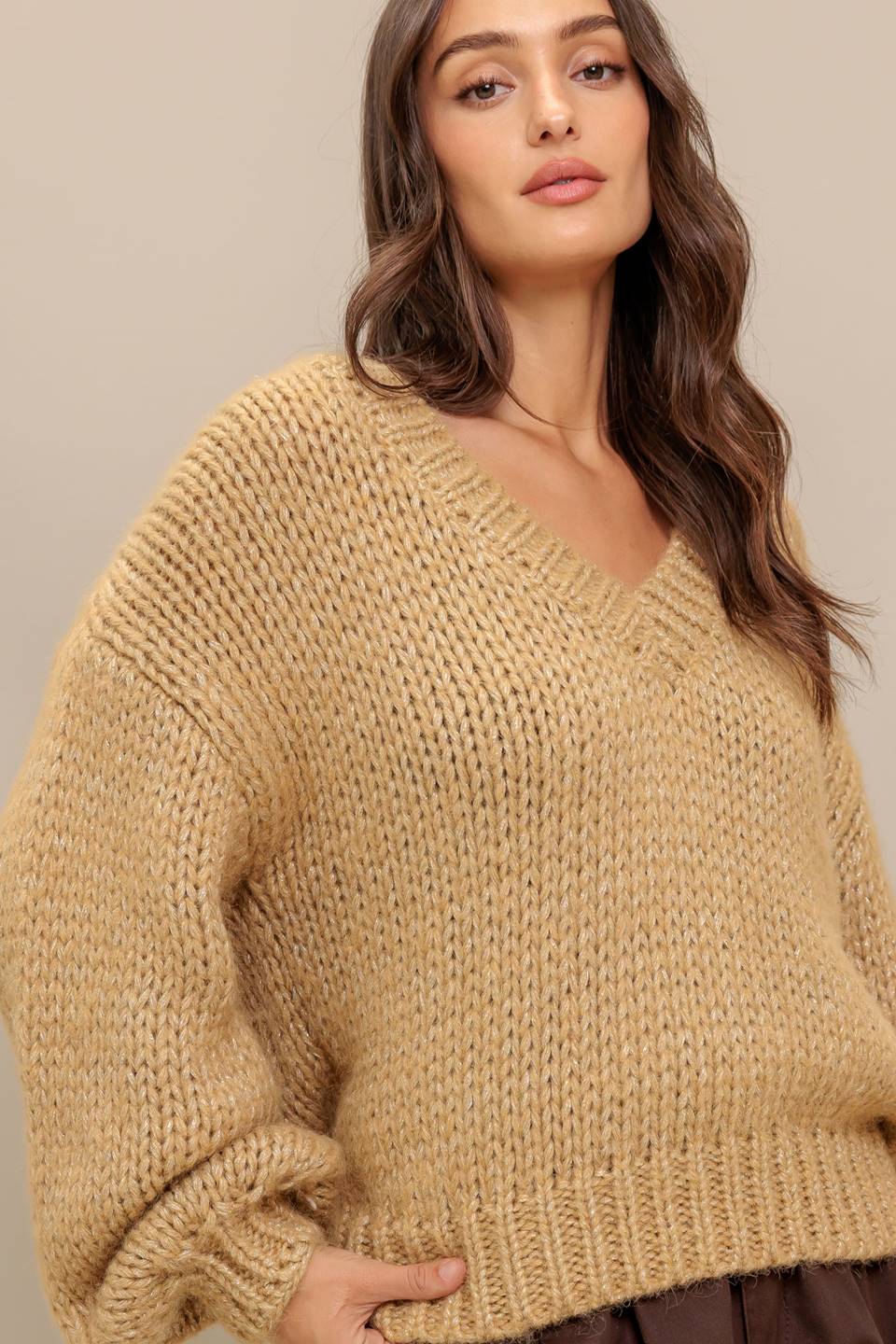 EARTHY TOUCH SWEATER KNIT TOP Flying Tomato