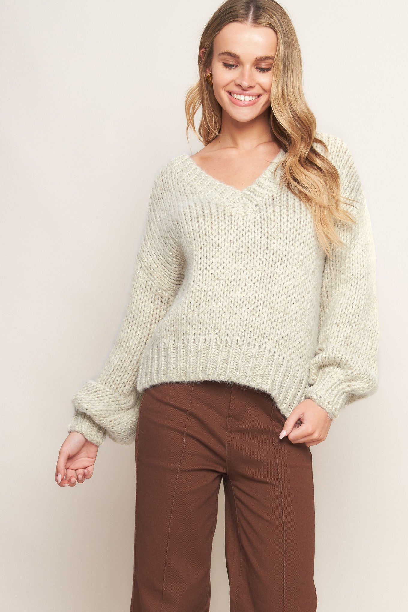 EARTHY TOUCH SWEATER KNIT TOP Flying Tomato