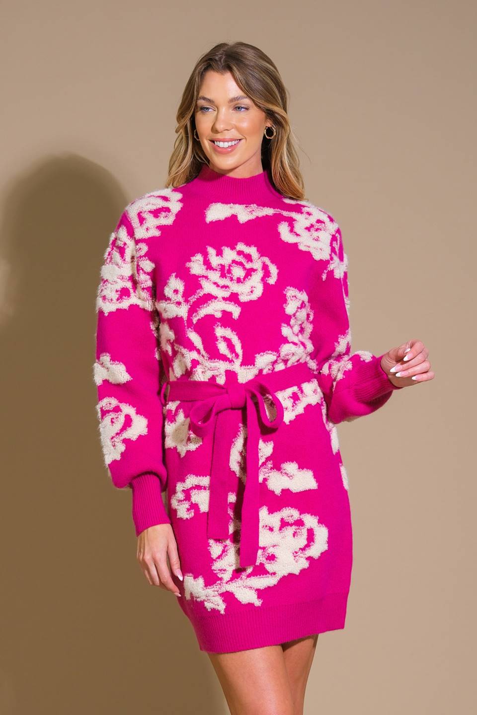 HEART ON DISPLAY SWEATER MINI DRESS Flying Tomato