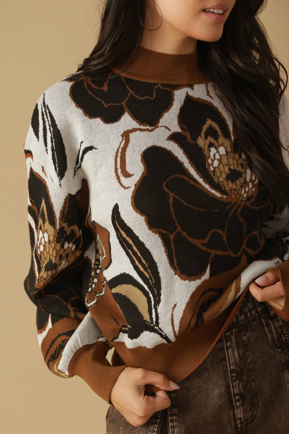 DARLING SENSATION JACQUARD SWEATER TOP Flying Tomato