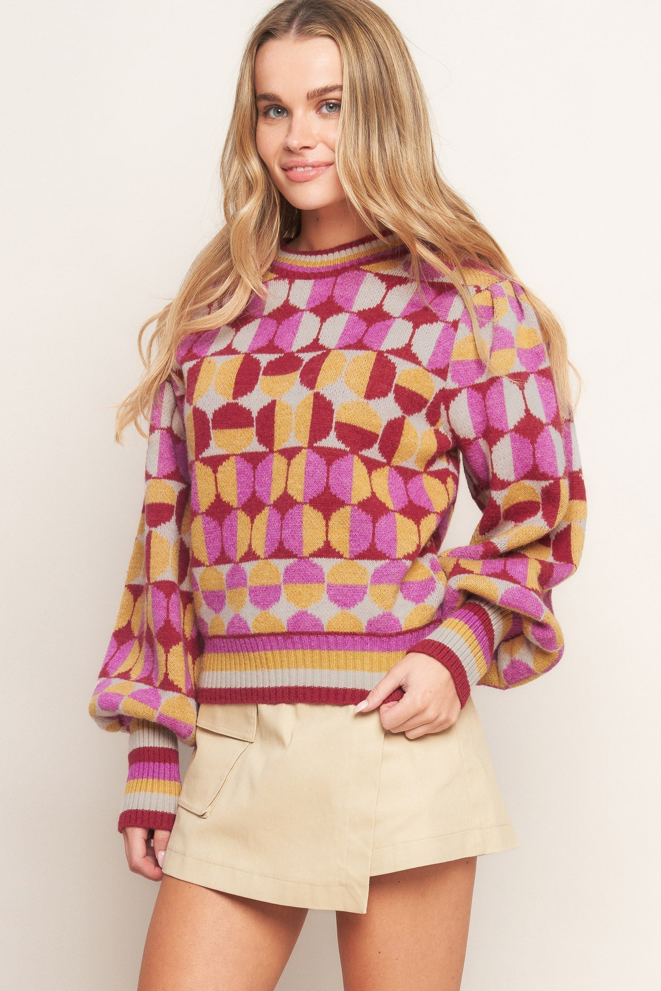 CHEER YOU ON JACQUARD SWEATER TOP Flying Tomato
