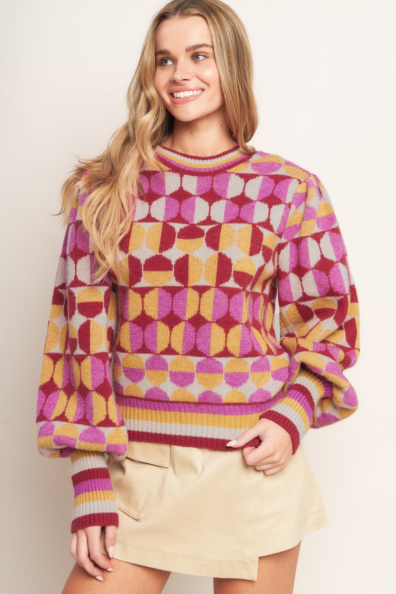 CHEER YOU ON JACQUARD SWEATER TOP Flying Tomato