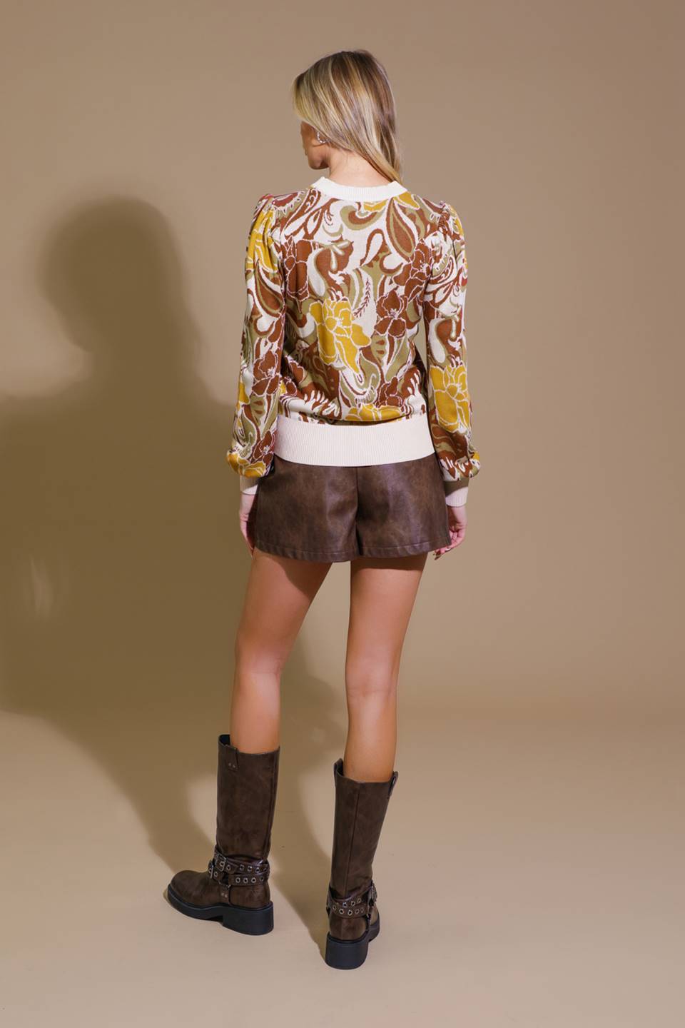 KEEPING TABS JACQUARD PULLOVER SWEATER TOP Flying Tomato