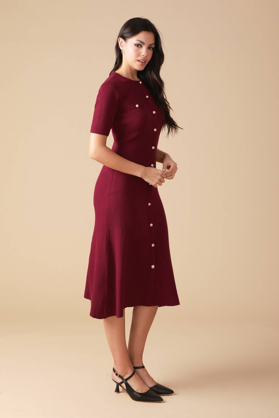 Urban Elegance Sweater Midi Dress for Stylish Comfort