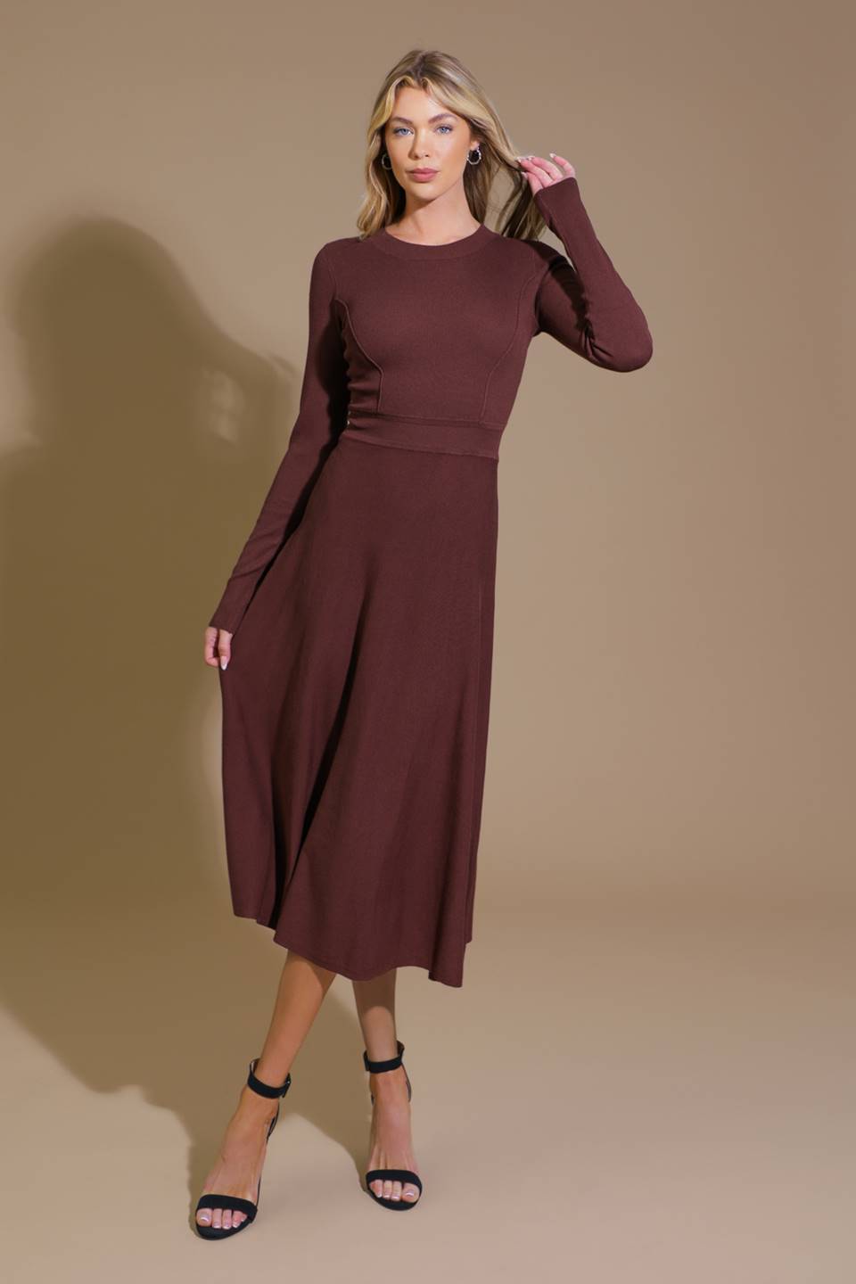 PLACE TO BE SWEATER MIDI DRESS Flying Tomato