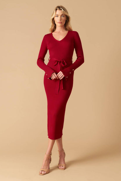 GLEAMING GLAM SWEATER MIDI DRESS