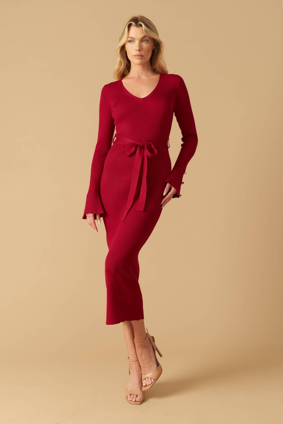 GLEAMING GLAM SWEATER MIDI DRESS