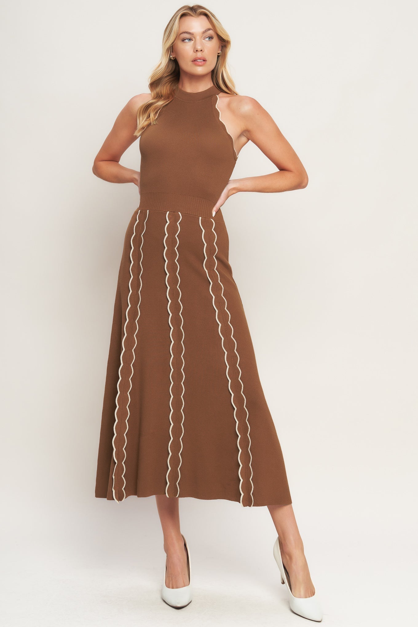 TIME FOR CHEER TERRACOTTA SWEATER MIDI DRESS Flying Tomato