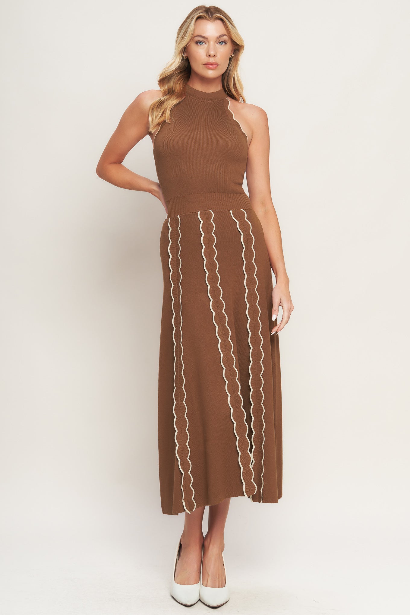 TIME FOR CHEER TERRACOTTA SWEATER MIDI DRESS Flying Tomato