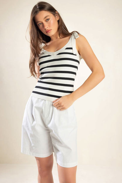 TEA TIME RIBBED KNIT TANK TOP