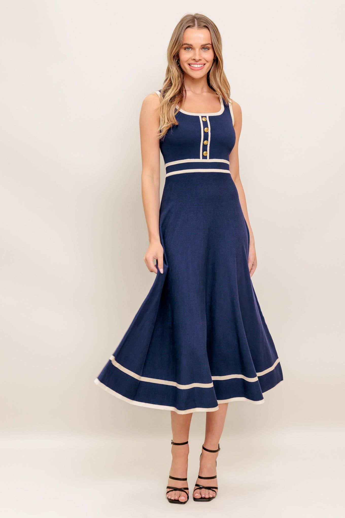 DREAMY DAISY KNIT MIDI DRESS Flying Tomato