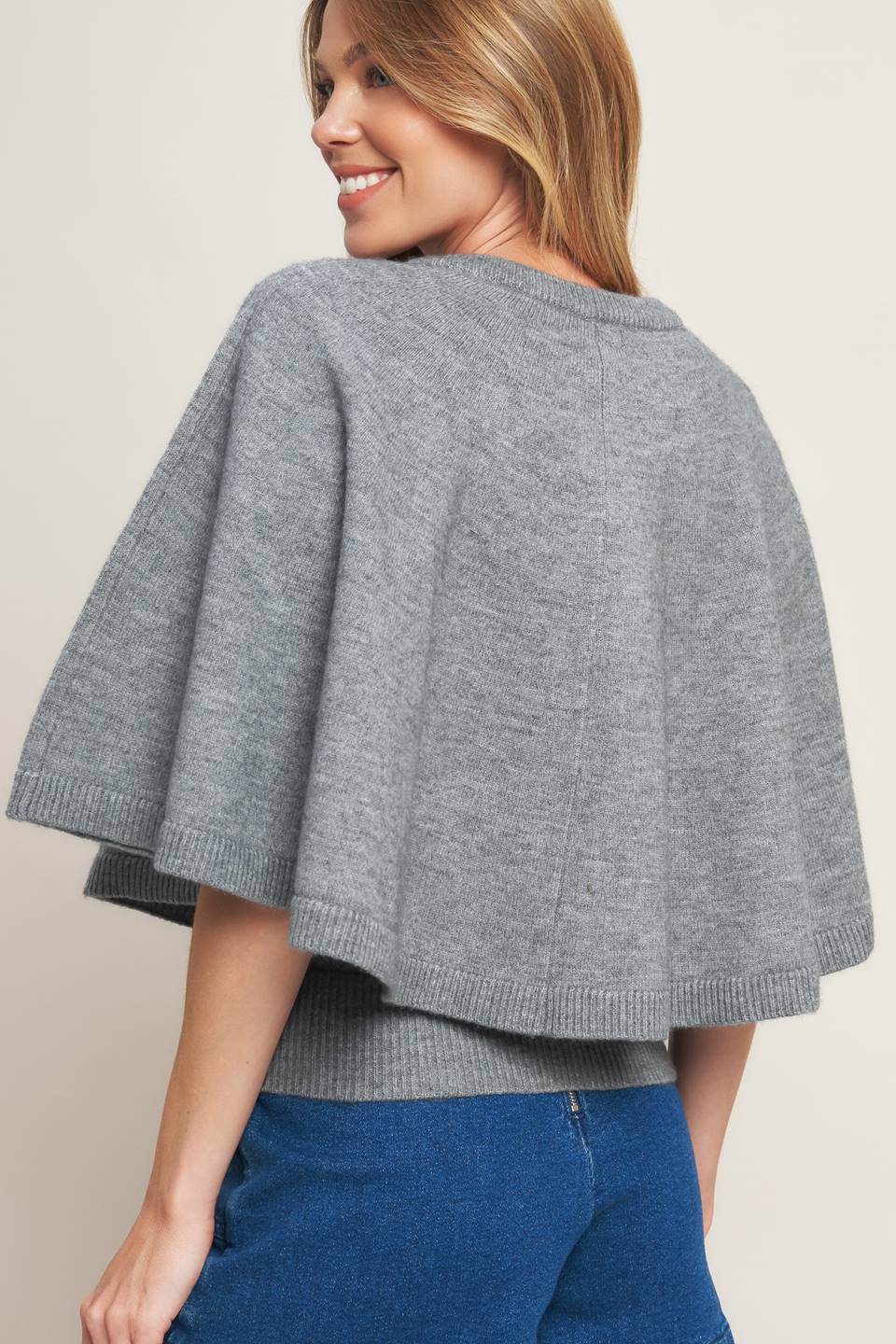 MISTY SHAWL CAPELET SWEATER Flying Tomato