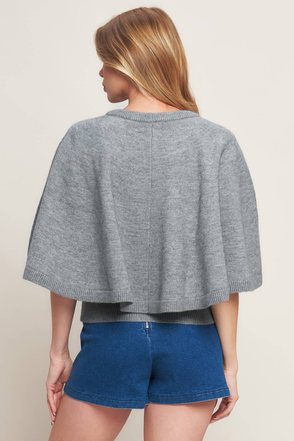 MISTY SHAWL CAPELET SWEATER Flying Tomato