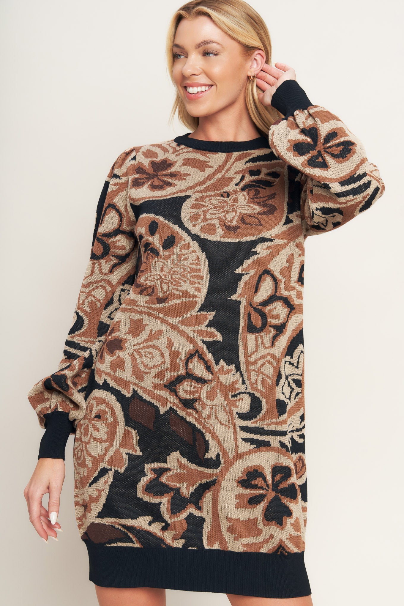 BAROQUE HAVANA SWEATER KNIT MINI DRESS Flying Tomato