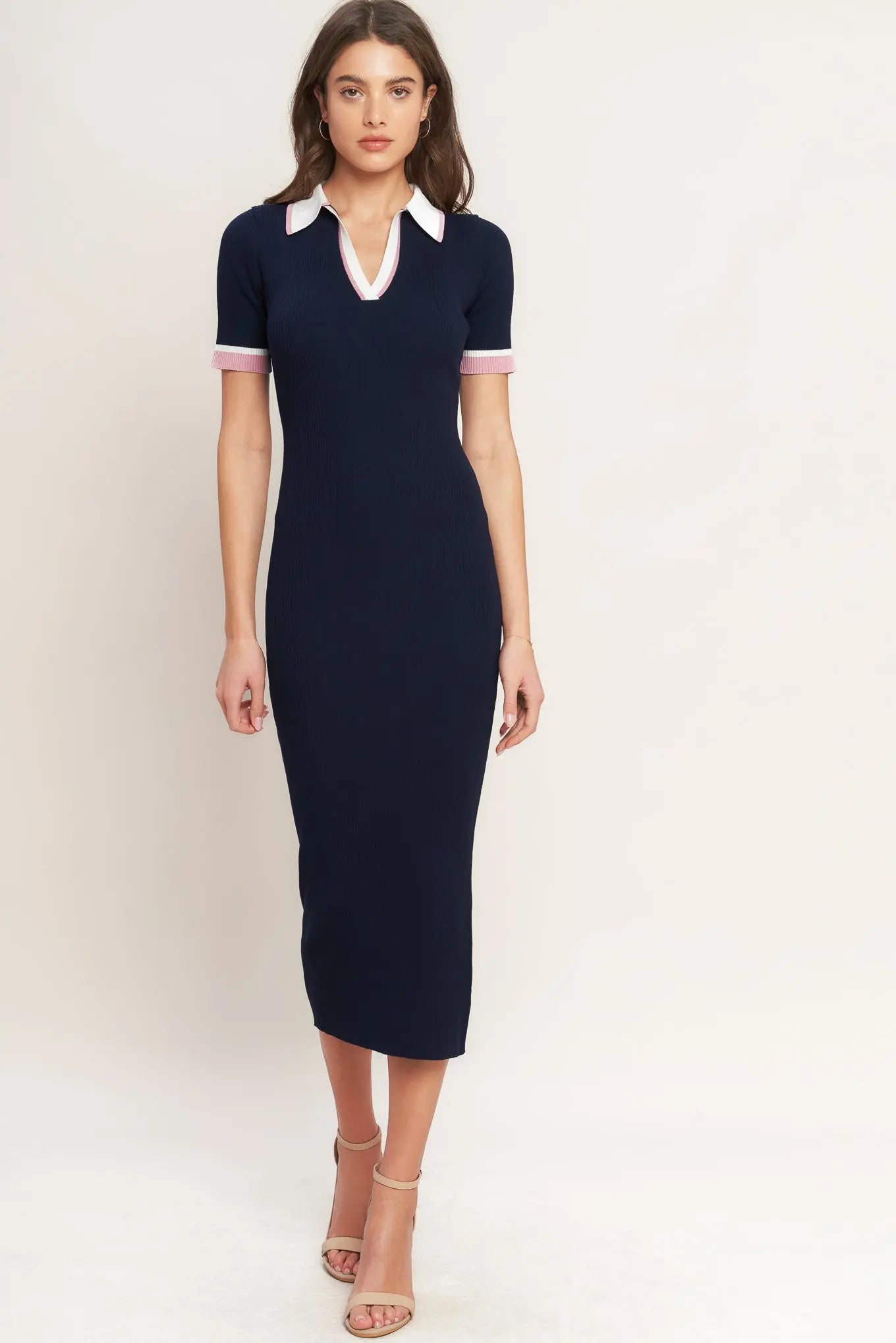 HEELS-READY SILHOUETTE KNIT MIDI DRESS Flying Tomato