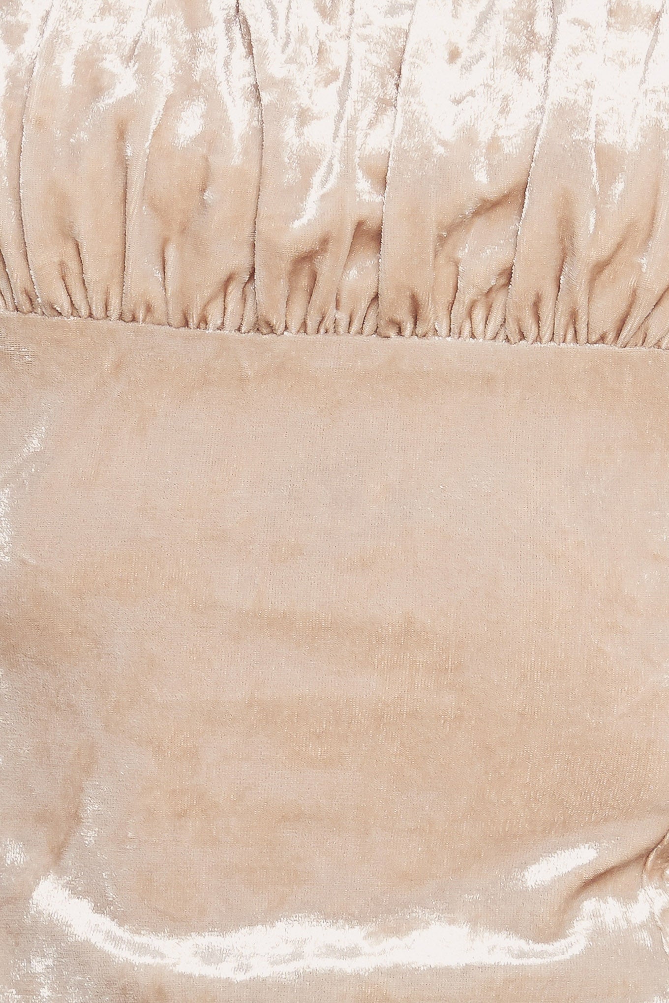 Cream Crushed Velvet Top With Square Neck Puff Sleeves Flying Tomato