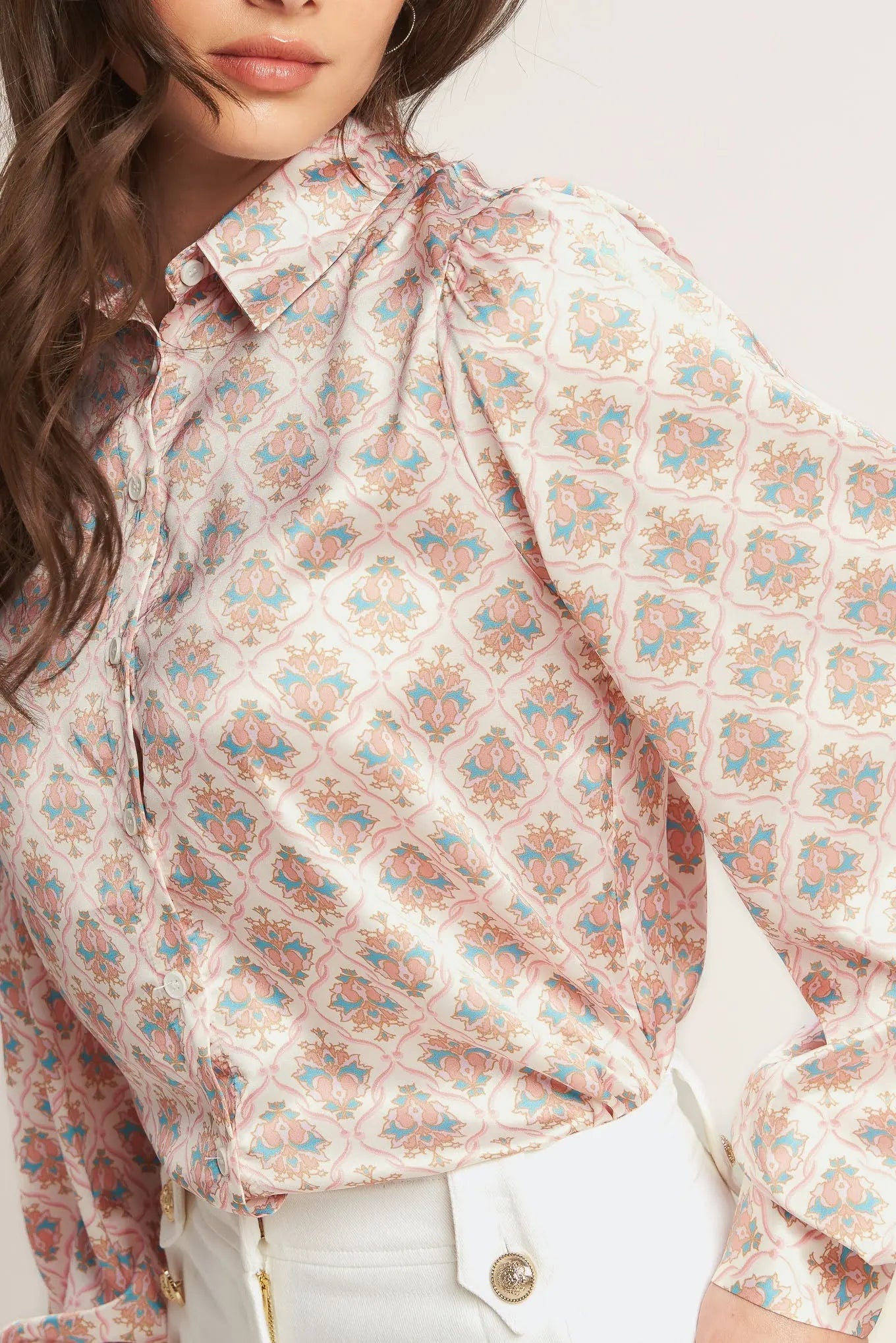 MOROCCAN MUSE PINK WOVEN TOP Flying Tomato