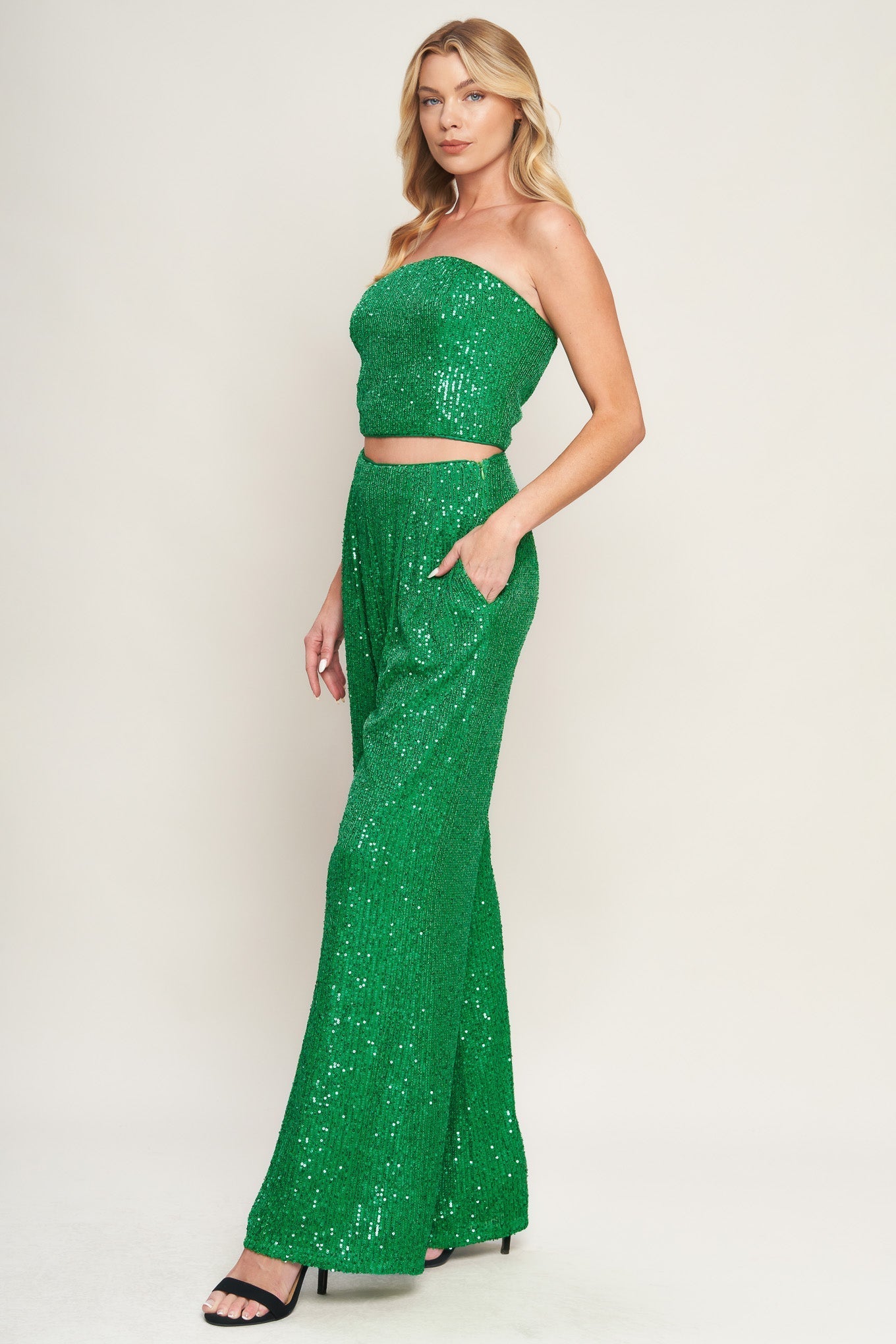 CHARMING COMPOSURE SEQUIN TOP AND BOTTOM SET Flying Tomato