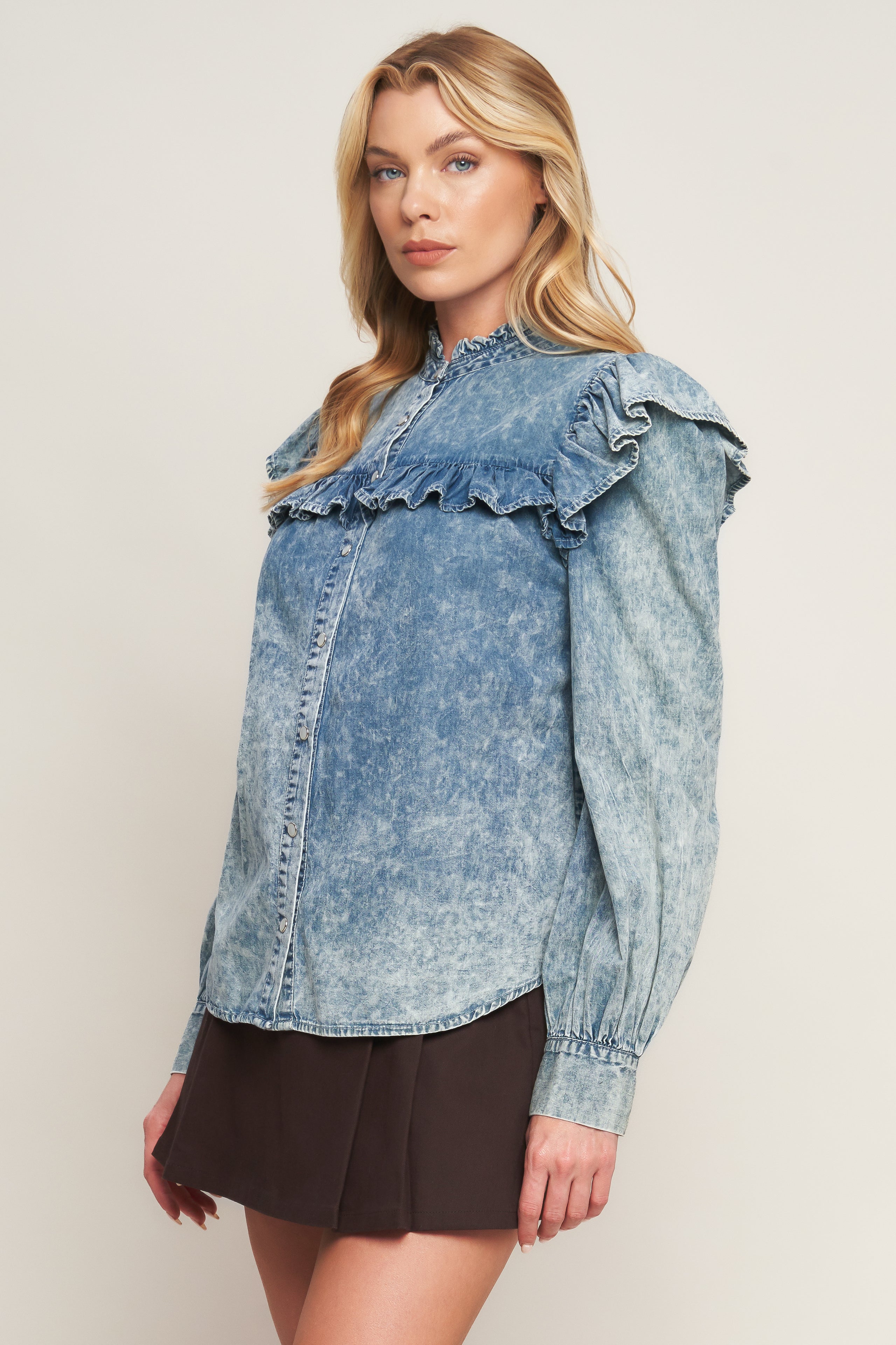 WESTERN CHIC DENIM TOP Flying Tomato