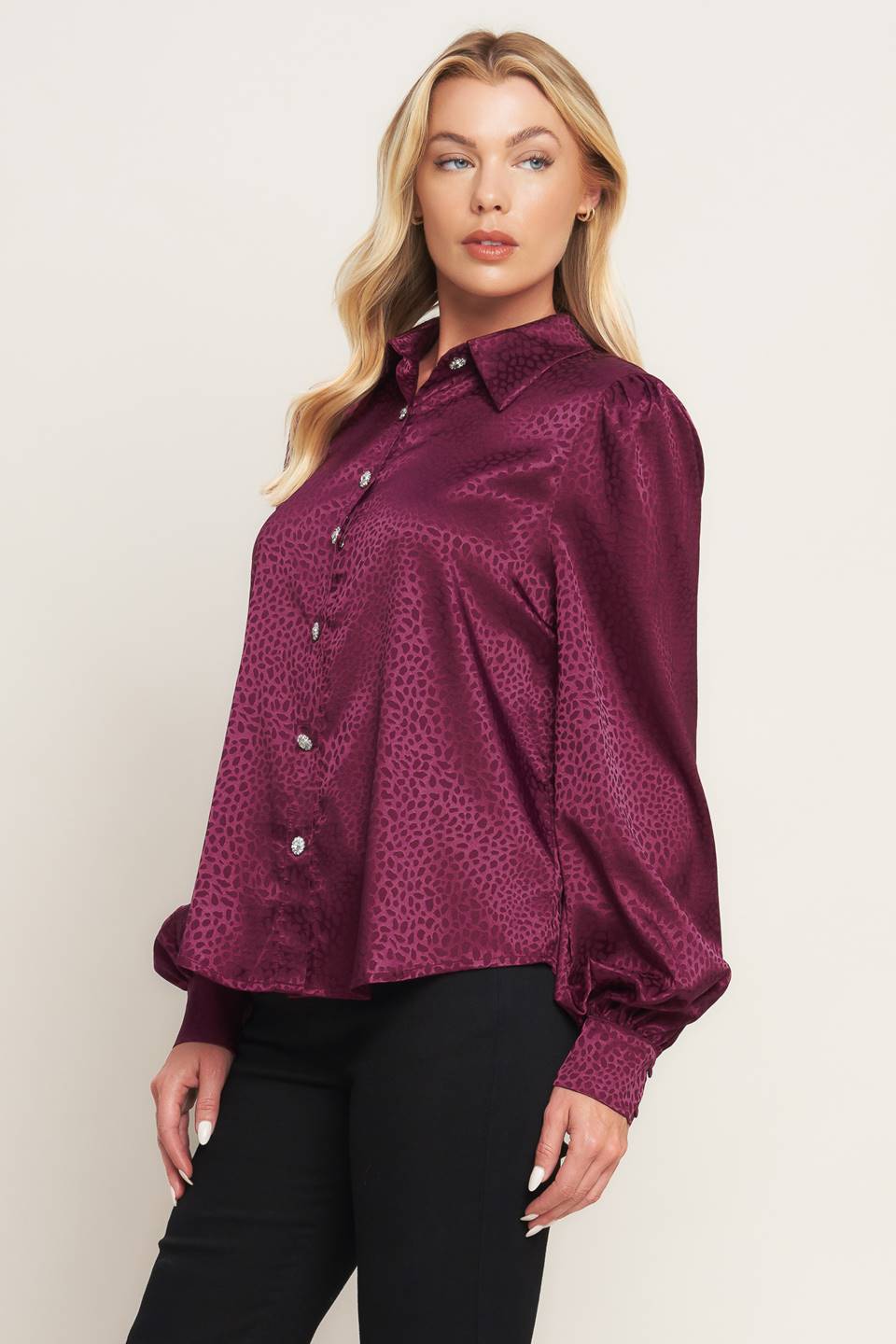 SCARLET LEOPARD WOVEN TOP Flying Tomato