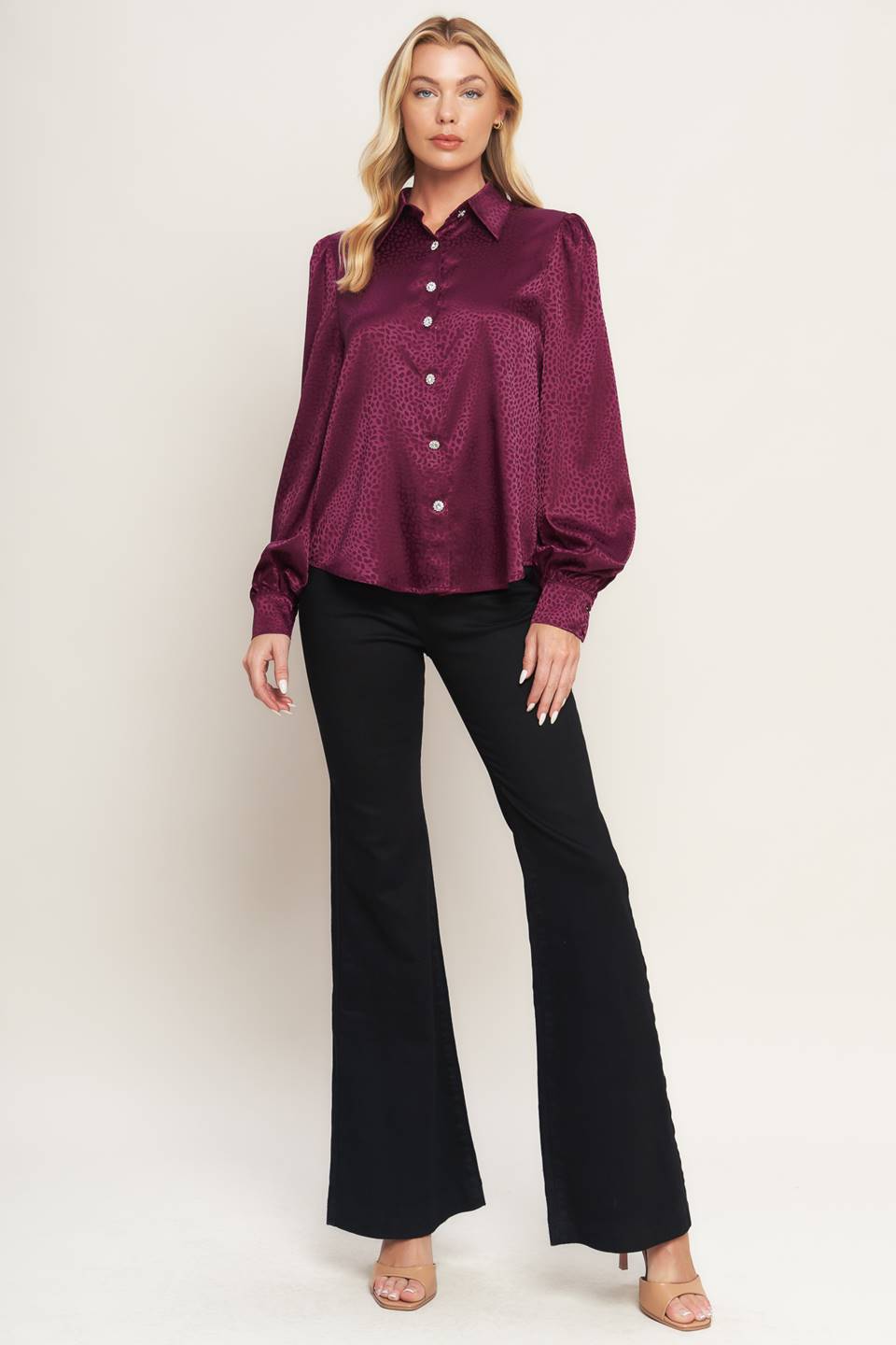 SCARLET LEOPARD WOVEN TOP Flying Tomato