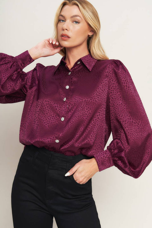 SCARLET LEOPARD WOVEN TOP Flying Tomato