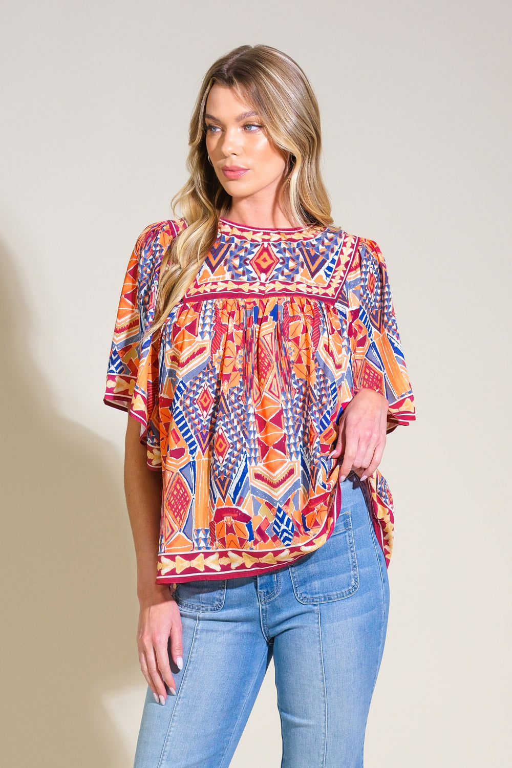 SPARKLY ENERGY WOVEN TOP Flying Tomato