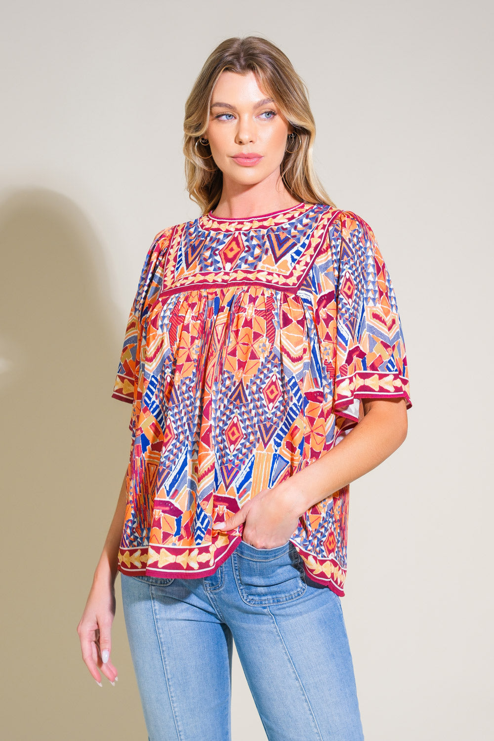 SPARKLY ENERGY WOVEN TOP Flying Tomato